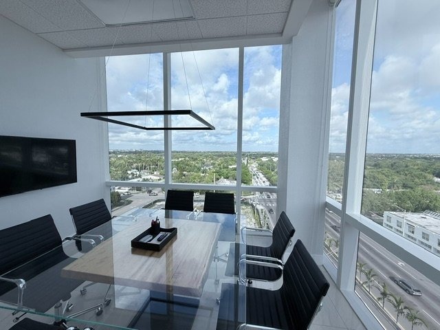 FRS Benefit conference room with panoramic view of Aventura, FL at our Beacon Tower office